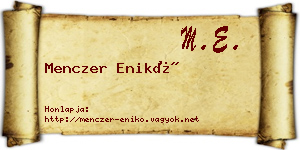 Menczer Enikő névjegykártya